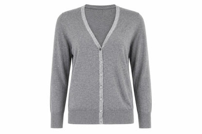 Ann Taylor LOFT Women’s Grey Petite M Cardigan V-Neck Knit Jumper