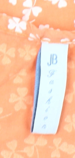 JB Fashion Womens Orange Floral Sleeveless Blouse Size 2