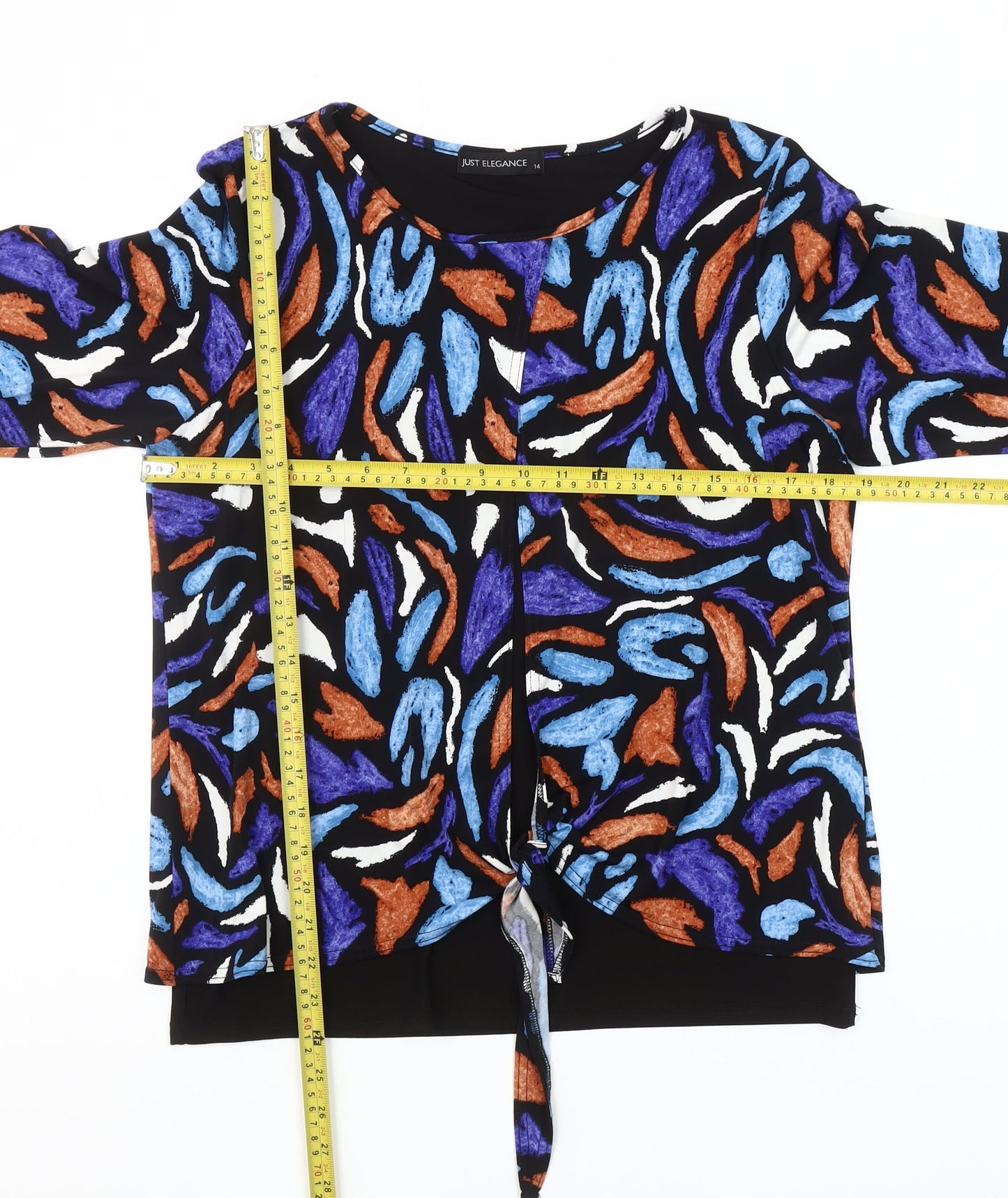 Just Elegance Womens Multicoloured Size 14 Tunic Blouse 3/4 Sleeve