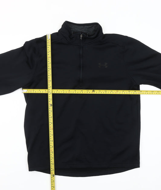 Under Armour Men Black Medium ColdGear 1/2 Zip Sweatshirt Relaxed Fit