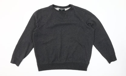 Dunnes Men’s Grey Sweatshirt L Crew Neck Pullover Fleece