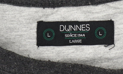 Dunnes Men’s Grey Sweatshirt L Crew Neck Pullover Fleece