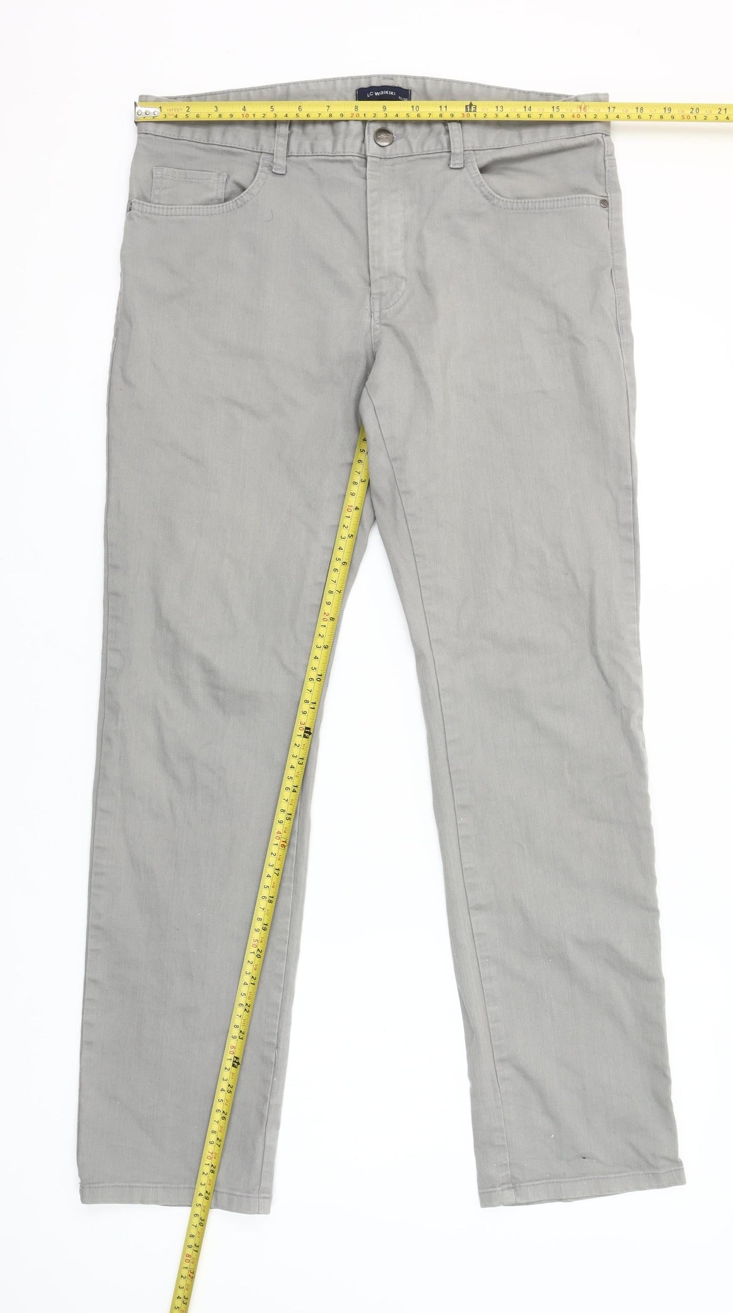 LC Waikiki Men’s Grey Straight Leg Jeans 32W 33L Regular Fit