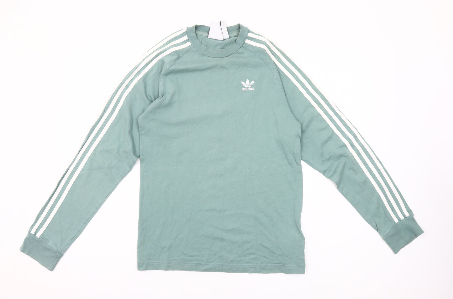 Adidas Men's Green XS Long Sleeve Crew Neck Cotton T-Shirt