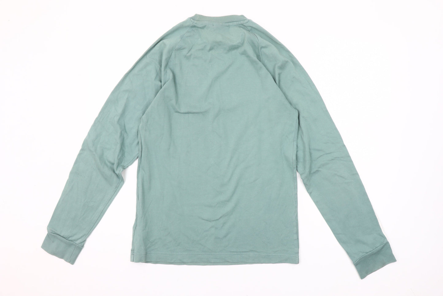 Adidas Men's Green XS Long Sleeve Crew Neck Cotton T-Shirt