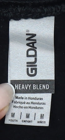 Gildan Girls Black Hoodie M Pullover Lexus IS200 Graphic Print Car Motif