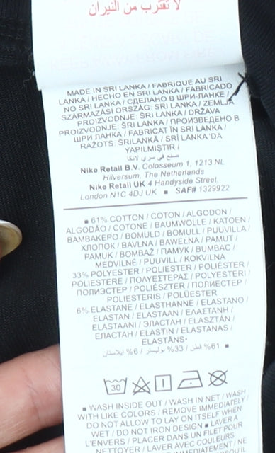 Nike Girls Black Ankle Leggings S 128-137cm Cotton Blend Activewear