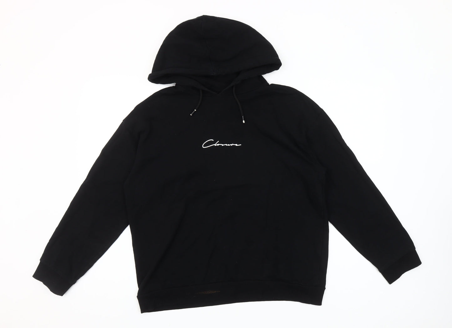 Closure London Womens Black Size 12 Cotton Pullover Hoodie