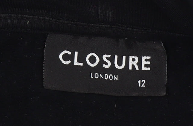 Closure London Womens Black Size 12 Cotton Pullover Hoodie