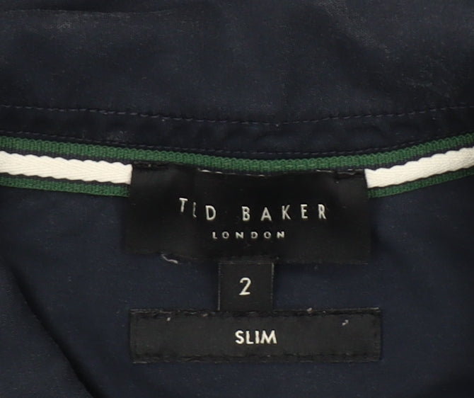 Ted Baker Men’s Blue Slim Fit Polo Shirt Size S Cotton Casual