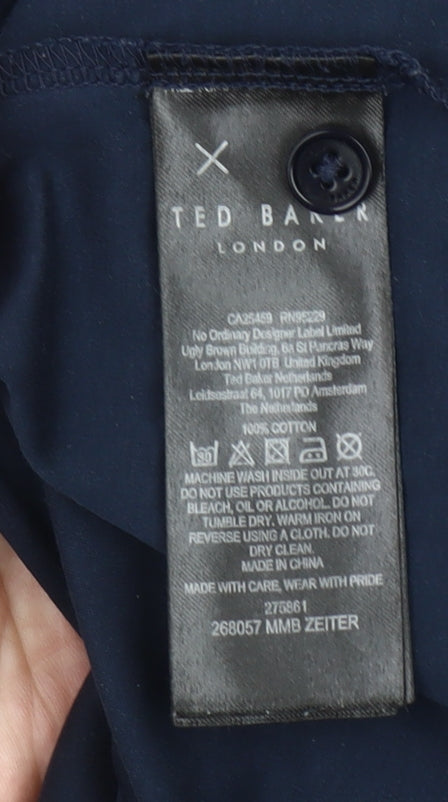 Ted Baker Men’s Blue Slim Fit Polo Shirt Size S Cotton Casual