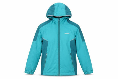 Regatta Girls Blue Waterproof Hooded Rain Coat Jacket 7-8 Years