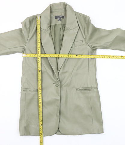 Primark Women’s Green Faux Leather Blazer Jacket Size 8