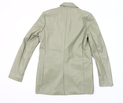Primark Women’s Green Faux Leather Blazer Jacket Size 8