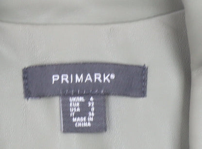 Primark Women’s Green Faux Leather Blazer Jacket Size 8
