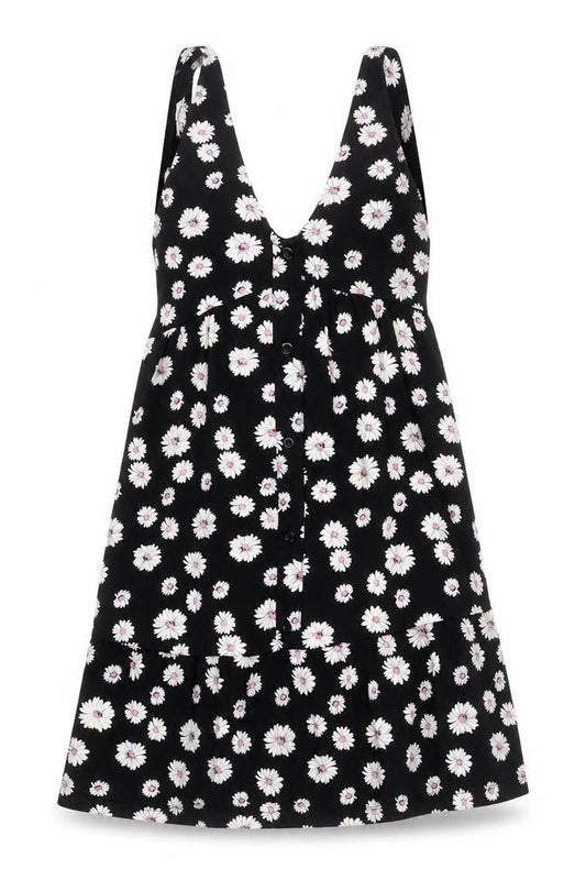 ASOS Women’s Black Floral Petite Dress Size 6 V-Neck Sleeveless