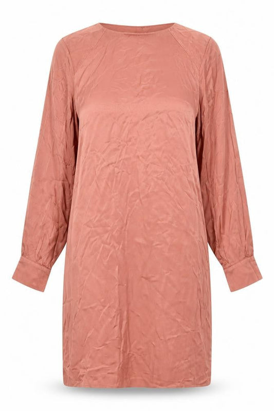 H&M Women Pink Viscose Shift Dress Size 10 Long Sleeve Casual