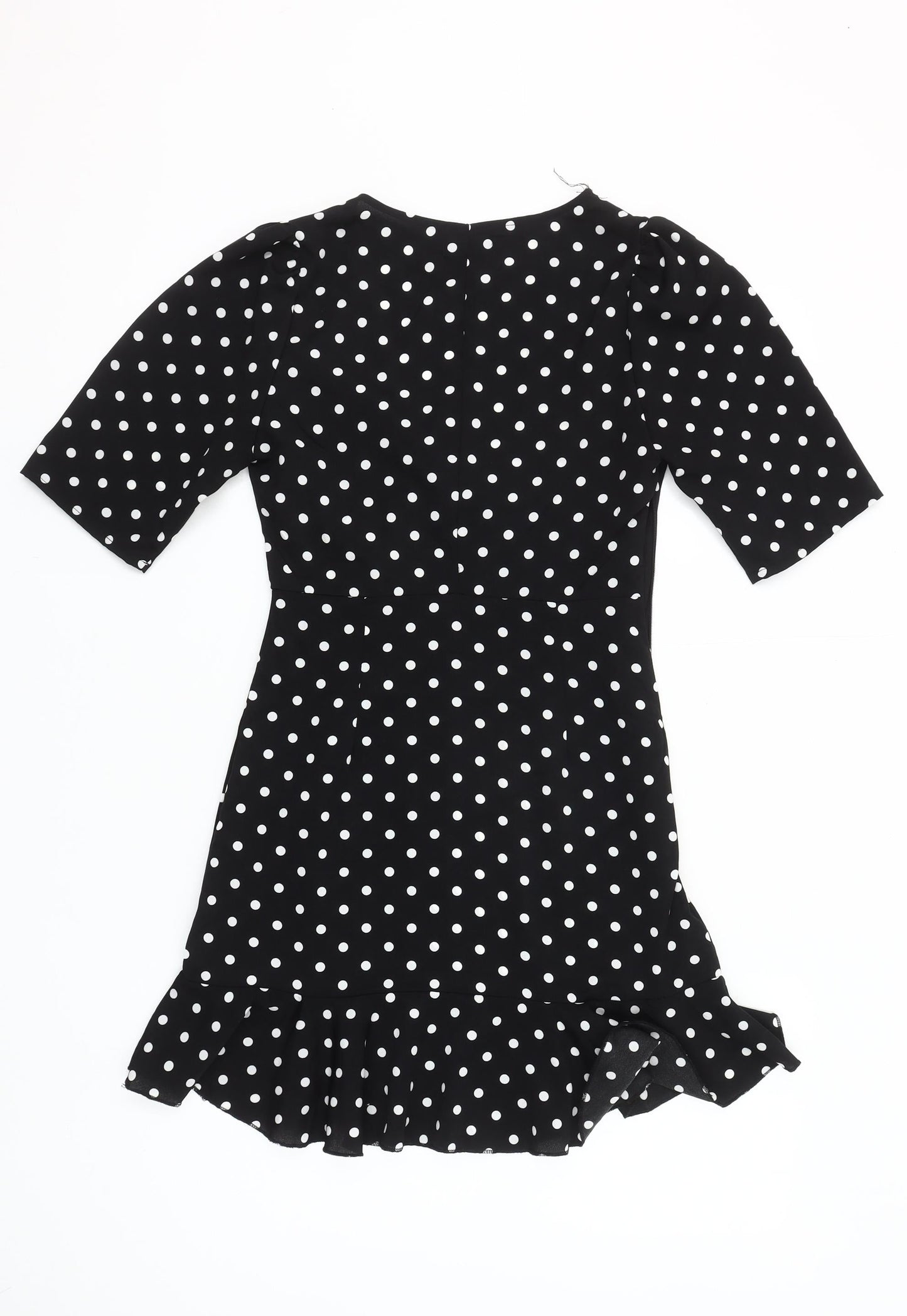 PrettyLittleThing Women’s Black Polka Dot Wrap Dress Size 2