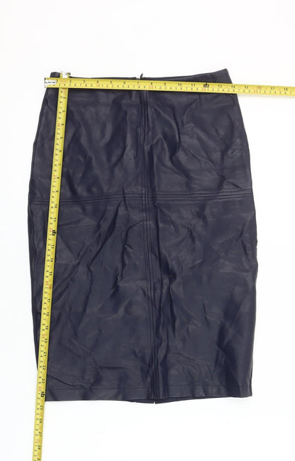 Part Two Women’s Black Faux Leather Pencil Skirt Size 8 Workwear