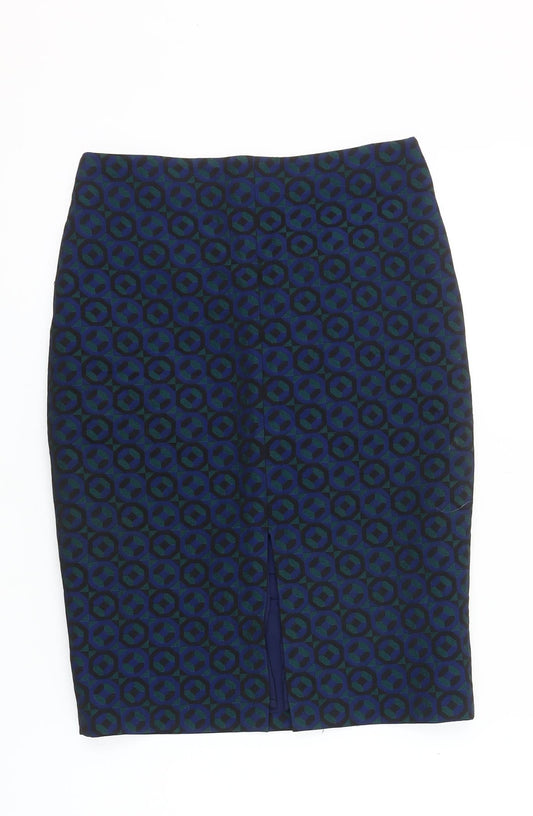 Boden Women’s Blue Geometric Pencil Skirt Size 8 Workwear