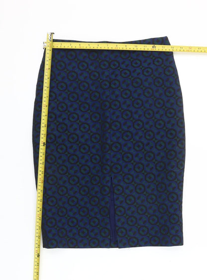 Boden Women’s Blue Geometric Pencil Skirt Size 8 Workwear