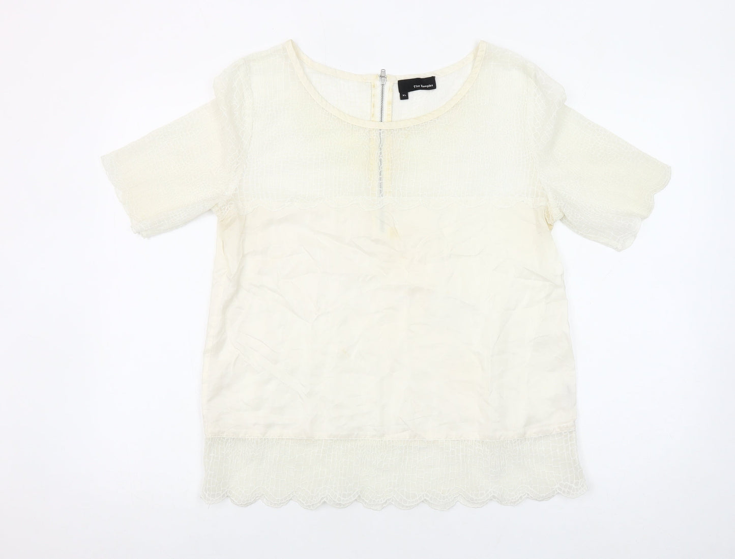 The Kooples Womens Ivory Lace Blouse XL Tunic Style Casual Top