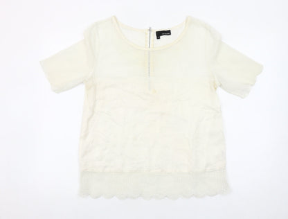 The Kooples Womens Ivory Lace Blouse XL Tunic Style Casual Top