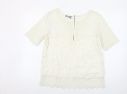 The Kooples Womens Ivory Lace Blouse XL Tunic Style Casual Top