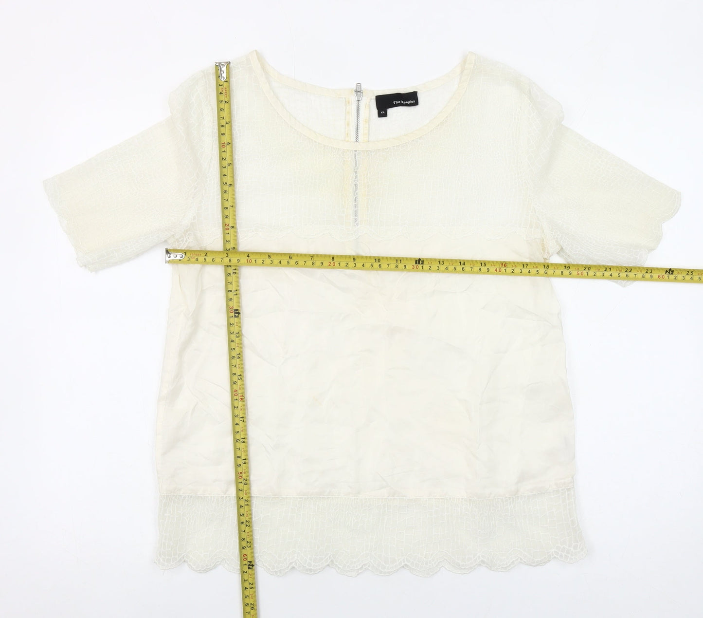 The Kooples Womens Ivory Lace Blouse XL Tunic Style Casual Top