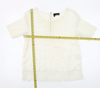 The Kooples Womens Ivory Lace Blouse XL Tunic Style Casual Top