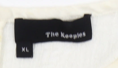 The Kooples Womens Ivory Lace Blouse XL Tunic Style Casual Top