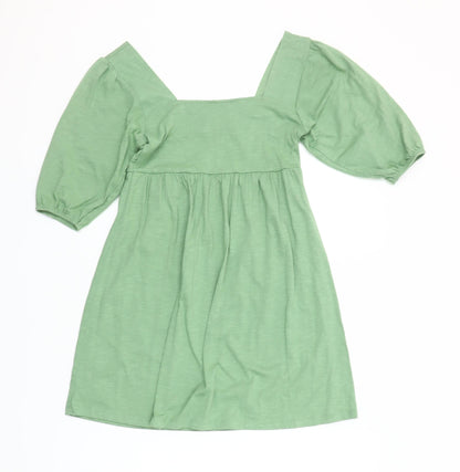 ASOS Women Green Size 2 A-Line Puff Sleeve Short Dress