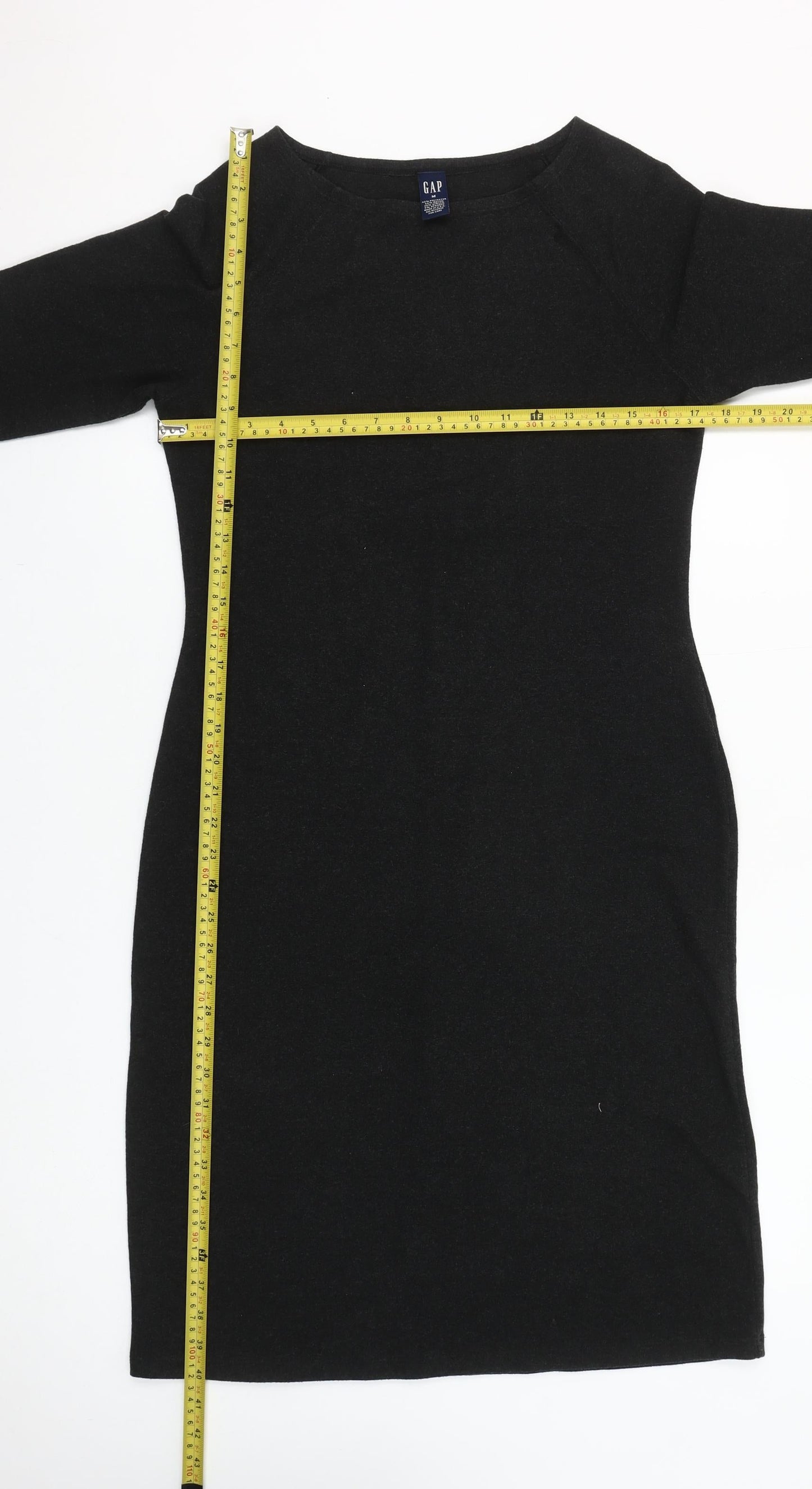 GAP Women’s Black Sheath Knee Length Dress Size M 3/4 Sleeve