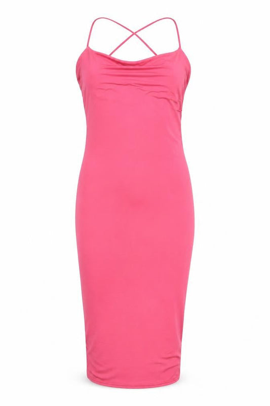 Missguided Women Pink Size 12 Midi Slip Dress Sleeveless Partywear