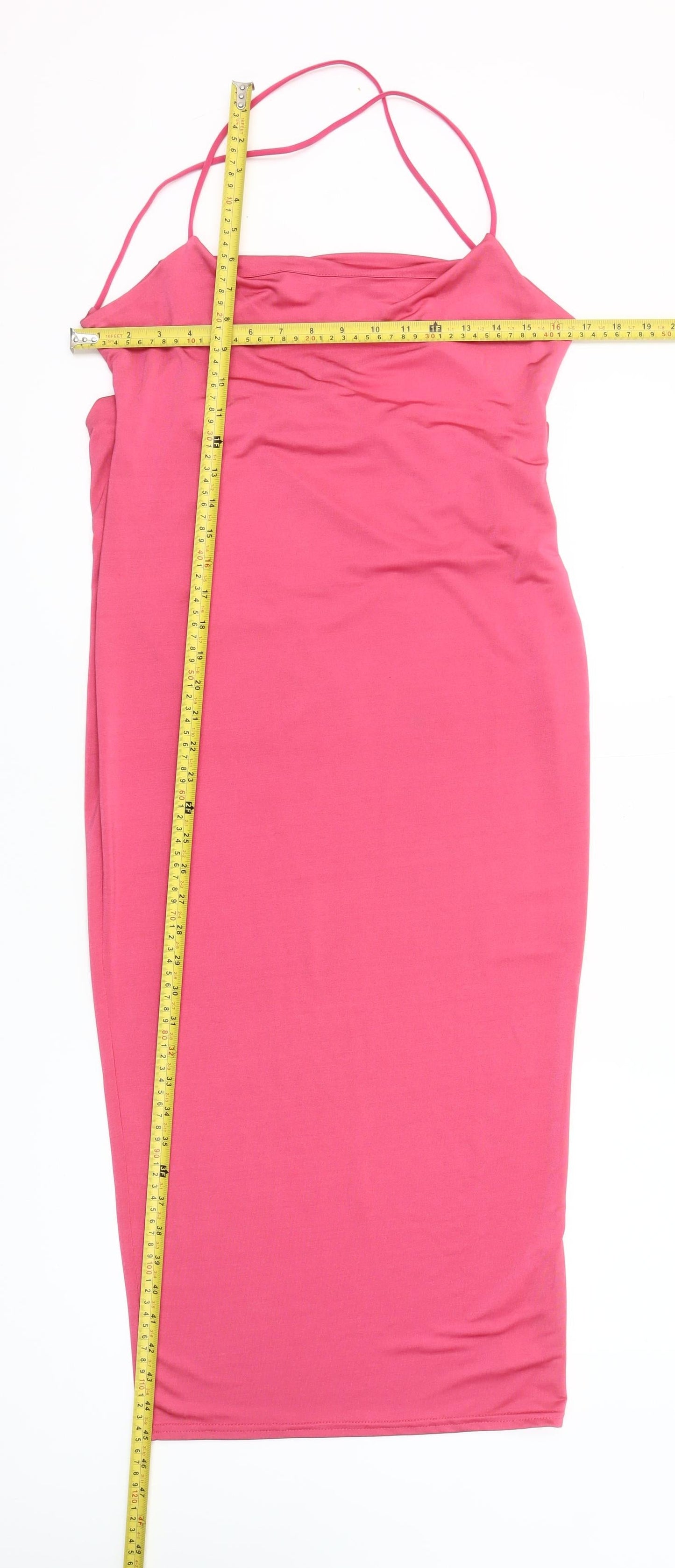 Missguided Women Pink Size 12 Midi Slip Dress Sleeveless Partywear