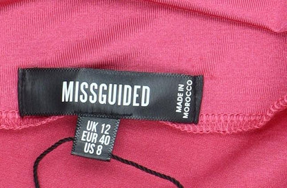 Missguided Women Pink Size 12 Midi Slip Dress Sleeveless Partywear