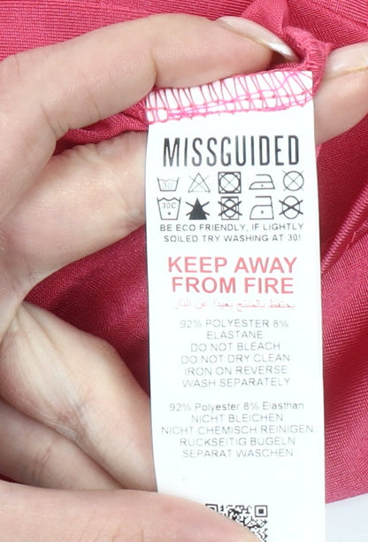 Missguided Women Pink Size 12 Midi Slip Dress Sleeveless Partywear