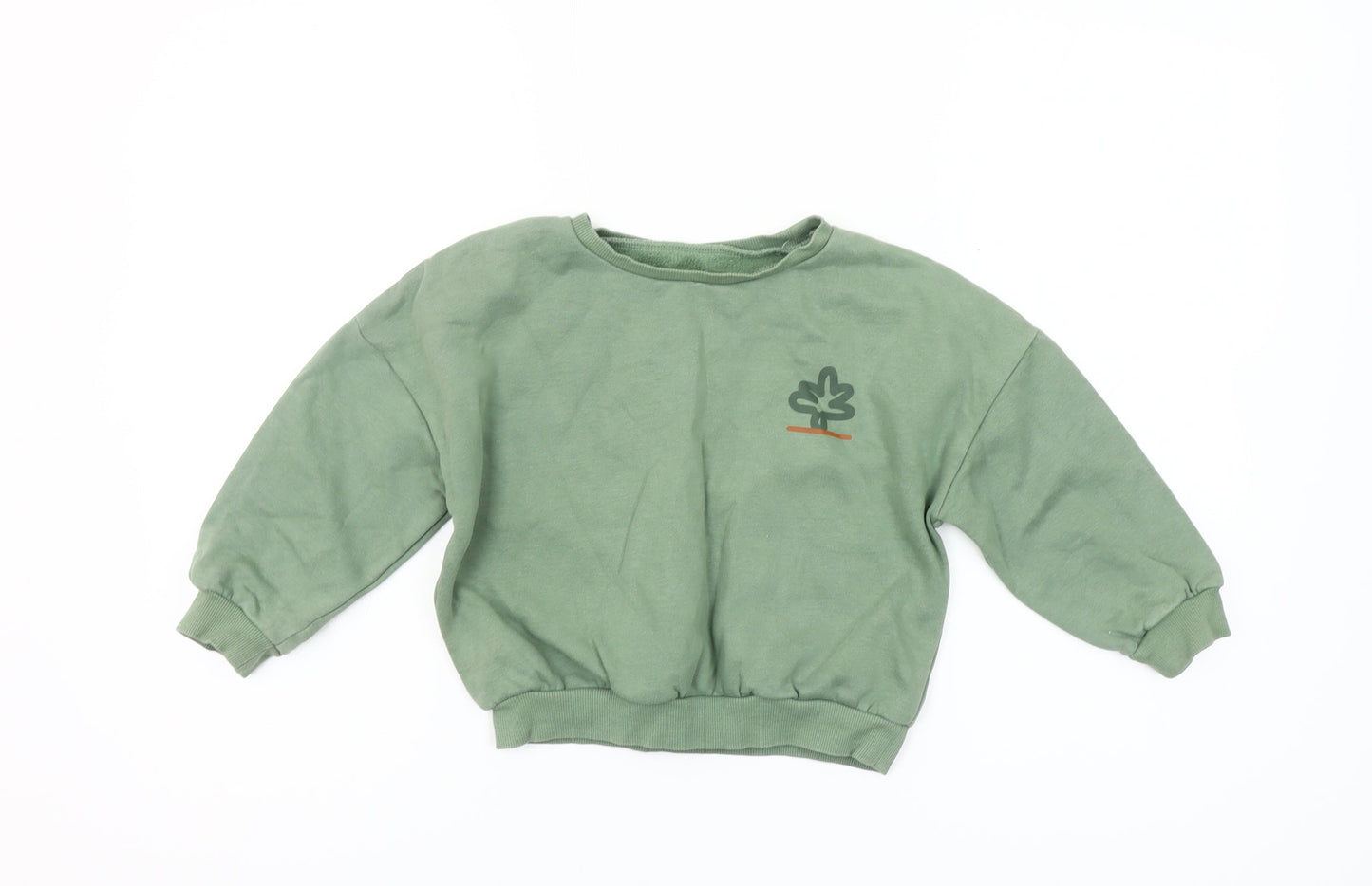 Dunnes Stores Girls Green Pullover Sweatshirt 4-5 Years Nature Print
