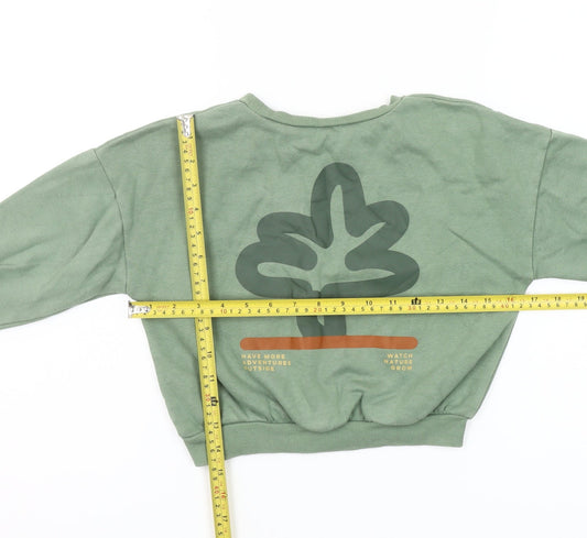 Dunnes Stores Girls Green Pullover Sweatshirt 4-5 Years Nature Print