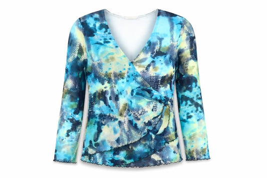 Avalon Womens Multicoloured Wrap Blouse Size 10 Long Sleeve