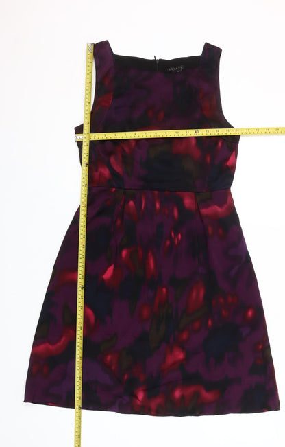 Theory Women’s Purple Tie Dye Silk Sheath Dress Size 10 Party Cocktail