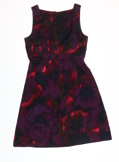 Theory Women’s Purple Tie Dye Silk Sheath Dress Size 10 Party Cocktail