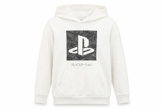 PlayStation Boys White Pullover Hoodie 9-10 Years Long Sleeve Gaming Logo
