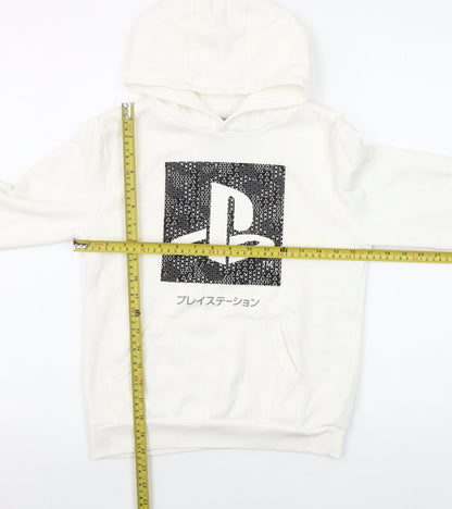 PlayStation Boys White Pullover Hoodie 9-10 Years Long Sleeve Gaming Logo