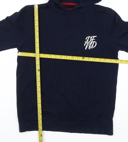 DFND Men’s Blue Pullover Hoodie Medium Hooded Sweatshirt