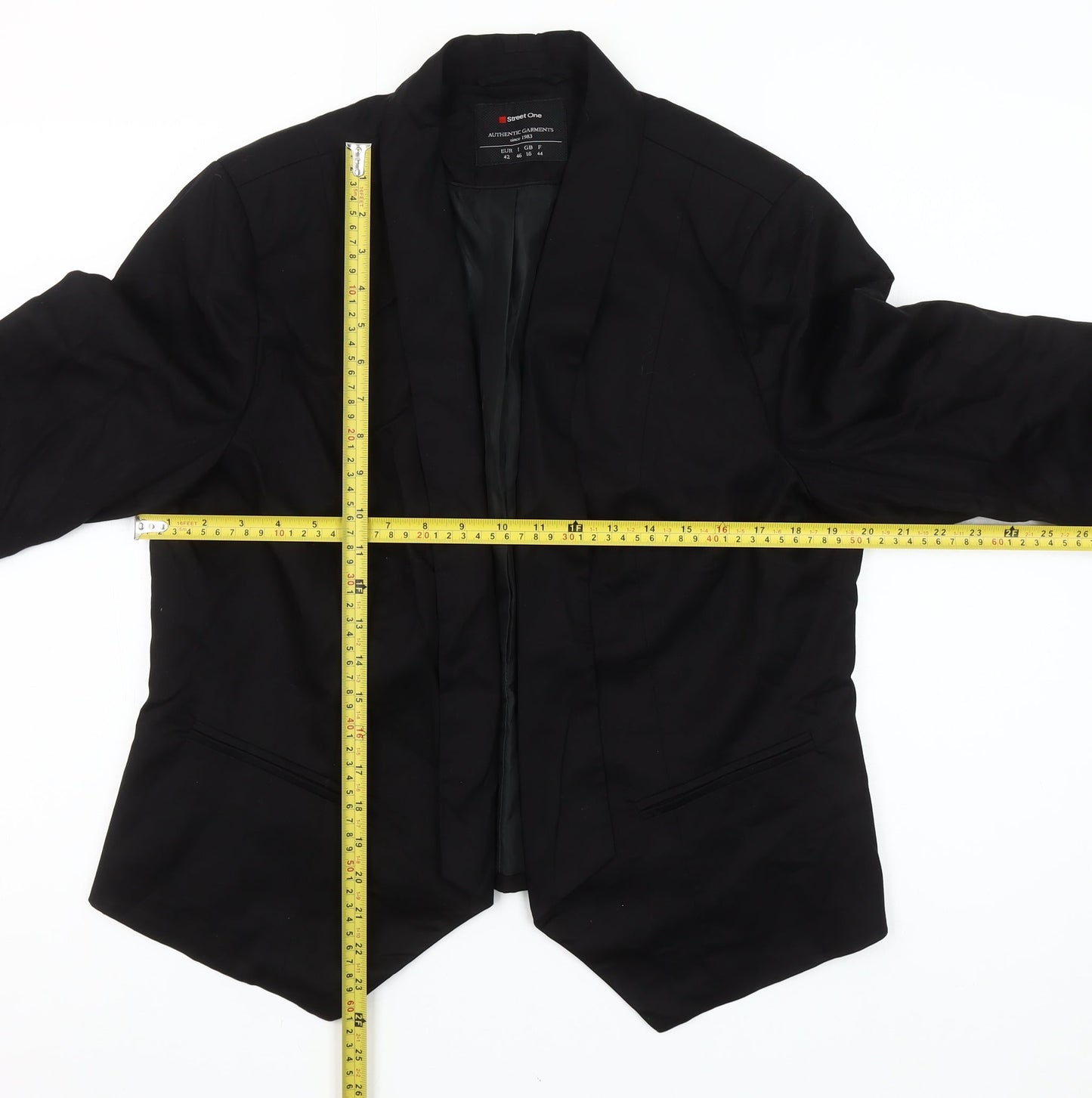 Street One Womens Black Size 16 Shawl Lapel Blazer Jacket