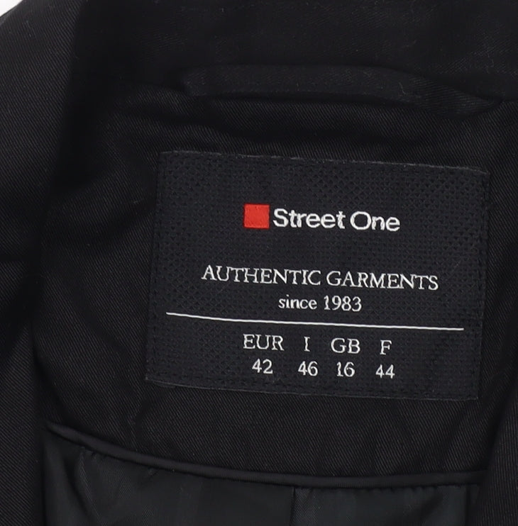 Street One Womens Black Size 16 Shawl Lapel Blazer Jacket