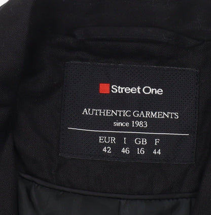 Street One Womens Black Size 16 Shawl Lapel Blazer Jacket