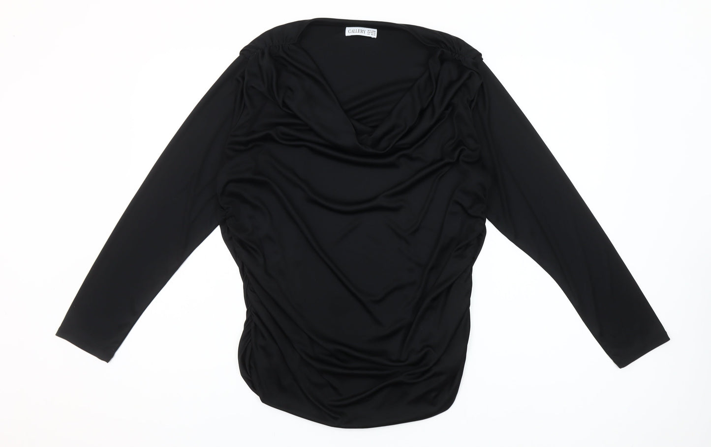 Gallery Women’s Black XL Cowl Neck Long Sleeve Blouse