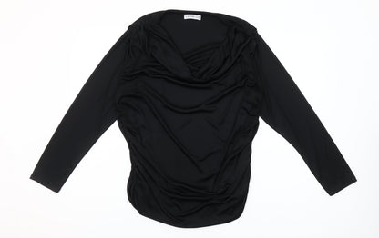 Gallery Women’s Black XL Cowl Neck Long Sleeve Blouse